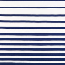 Load image into Gallery viewer, Schumacher Ribbon Appliqué Panel Fabric 81141 / Navy On Ivory
