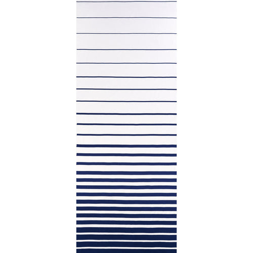 Schumacher Ribbon Appliqué Panel Fabric 81141 / Navy On Ivory