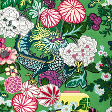 Load image into Gallery viewer, Schumacher Chiang Mai Dragon Velvet Fabric 81171 / Jade