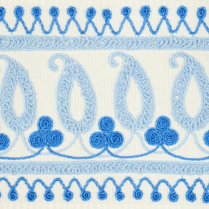 Schumacher Paisley Embroidered Tape Trim 81230 / Blues