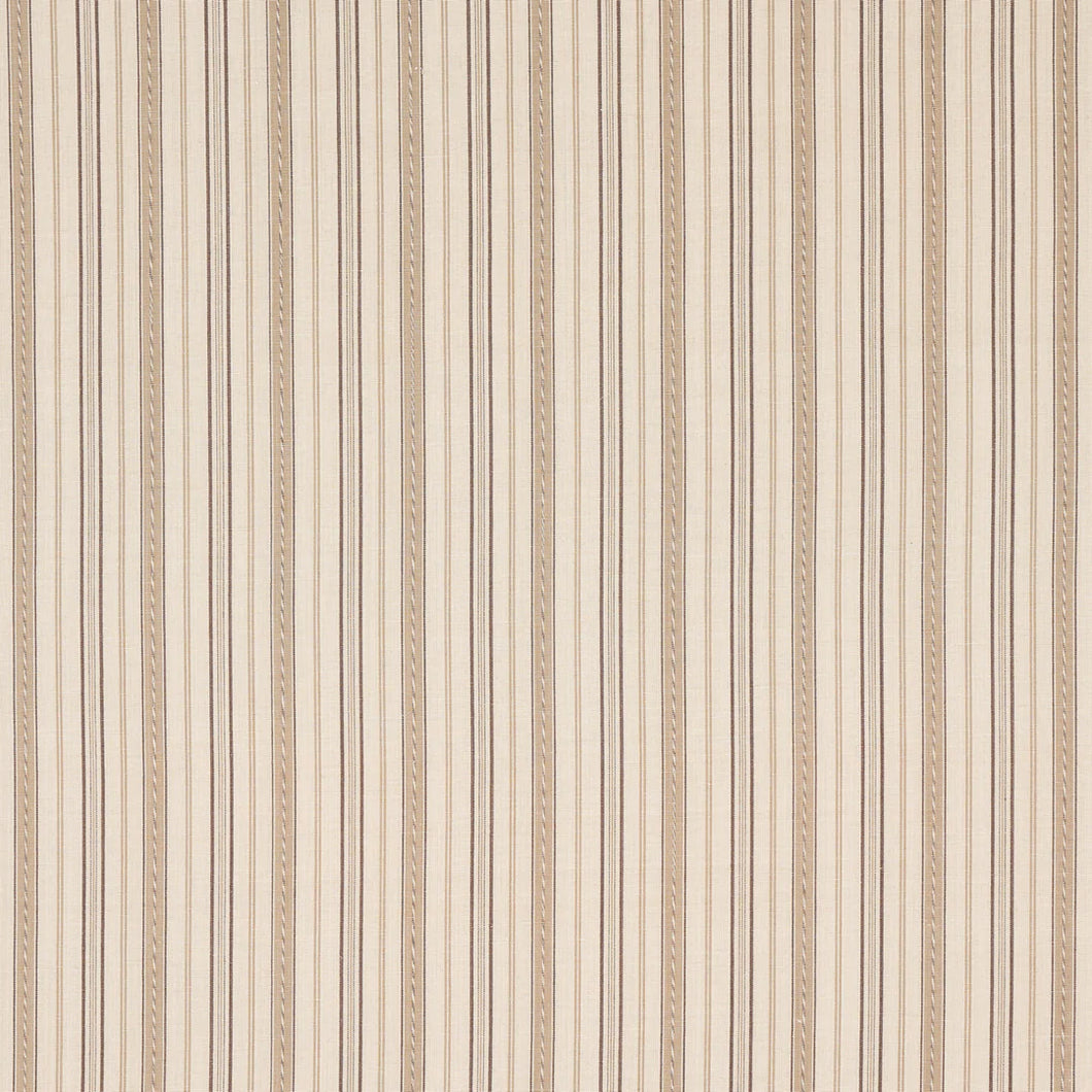 Schumacher Lightfoot Stripe Fabric 81441 / Coffee