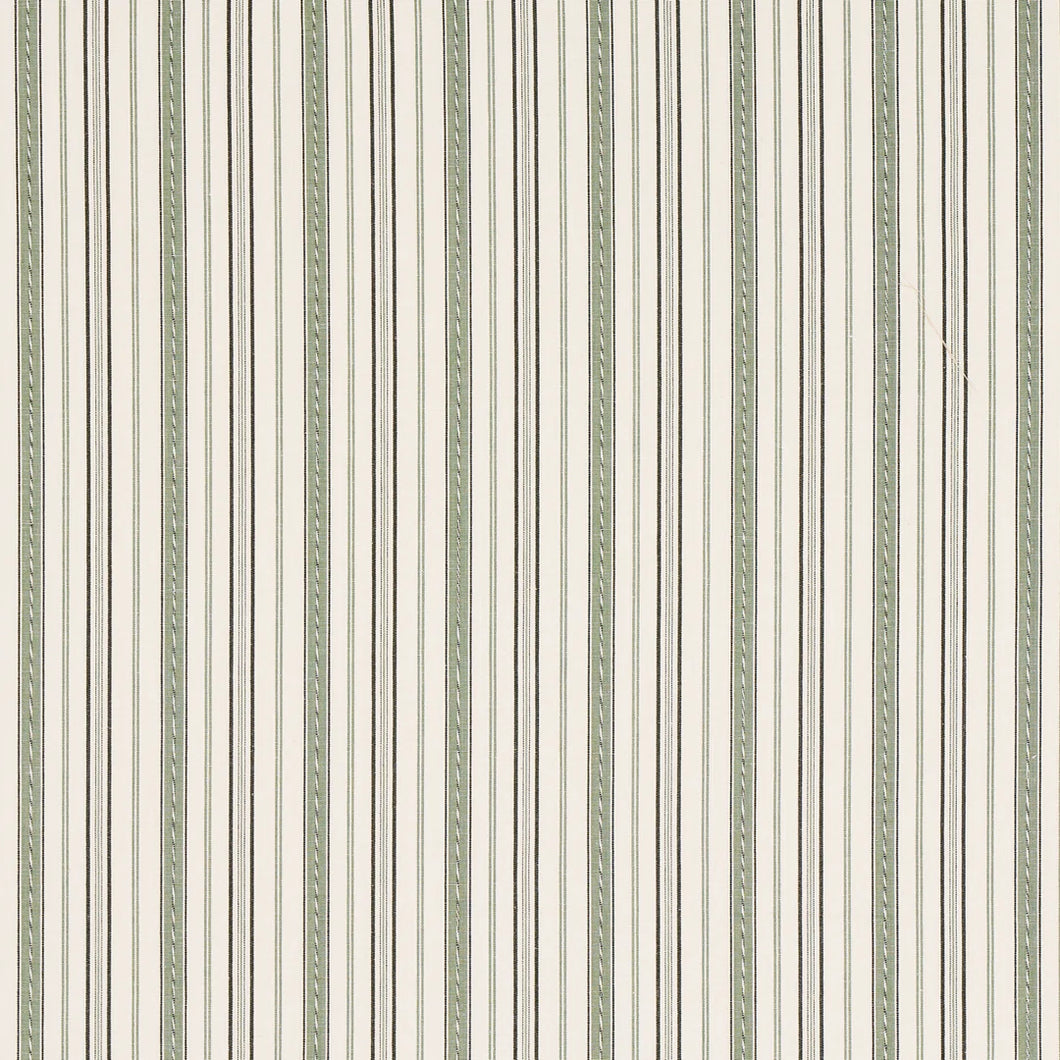 Schumacher Lightfoot Stripe Fabric 81442 / Moss