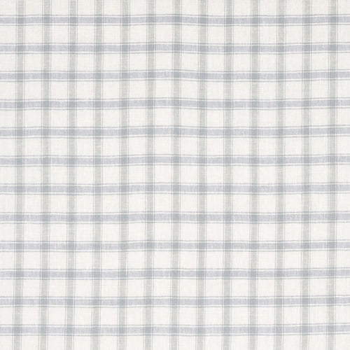 Schumacher Crawford Linen Check Fabric 81450 / Jasper Blue