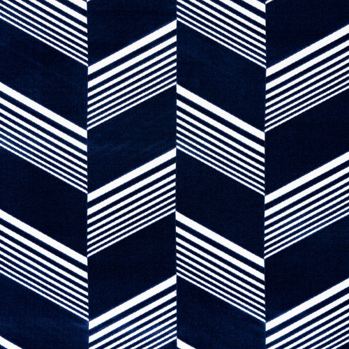 Schumacher Jessie Cut Velvet Fabric 81571 / Navy & White