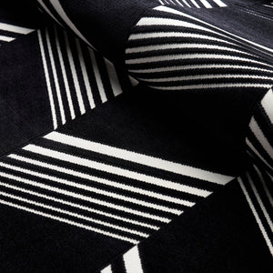 Schumacher Jessie Cut Velvet Fabric 81573 /  Black & White