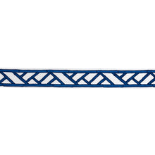 Load image into Gallery viewer, Schumacher Bamboo Trellis Tape Trim 81742 / Blue