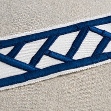 Load image into Gallery viewer, Schumacher Bamboo Trellis Tape Trim 81742 / Blue