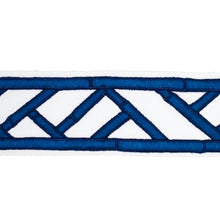 Load image into Gallery viewer, Schumacher Bamboo Trellis Tape Trim 81742 / Blue