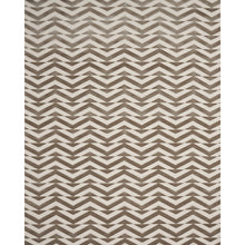 Load image into Gallery viewer, Schumacher Broken Chevron Cut Velvet Fabric 81810 / Taupe On Ivory