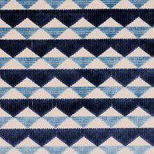 Load image into Gallery viewer, Schumacher Ridge Line Velvet Fabric 81820 / Slate Blue