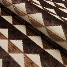 Load image into Gallery viewer, Schumacher Ridge Line Velvet Fabric 81821 / Brown