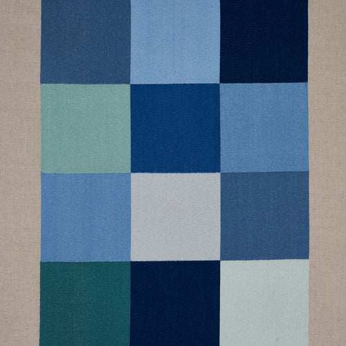 Schumacher Embroidered Tile Fabric 81831 / Blue