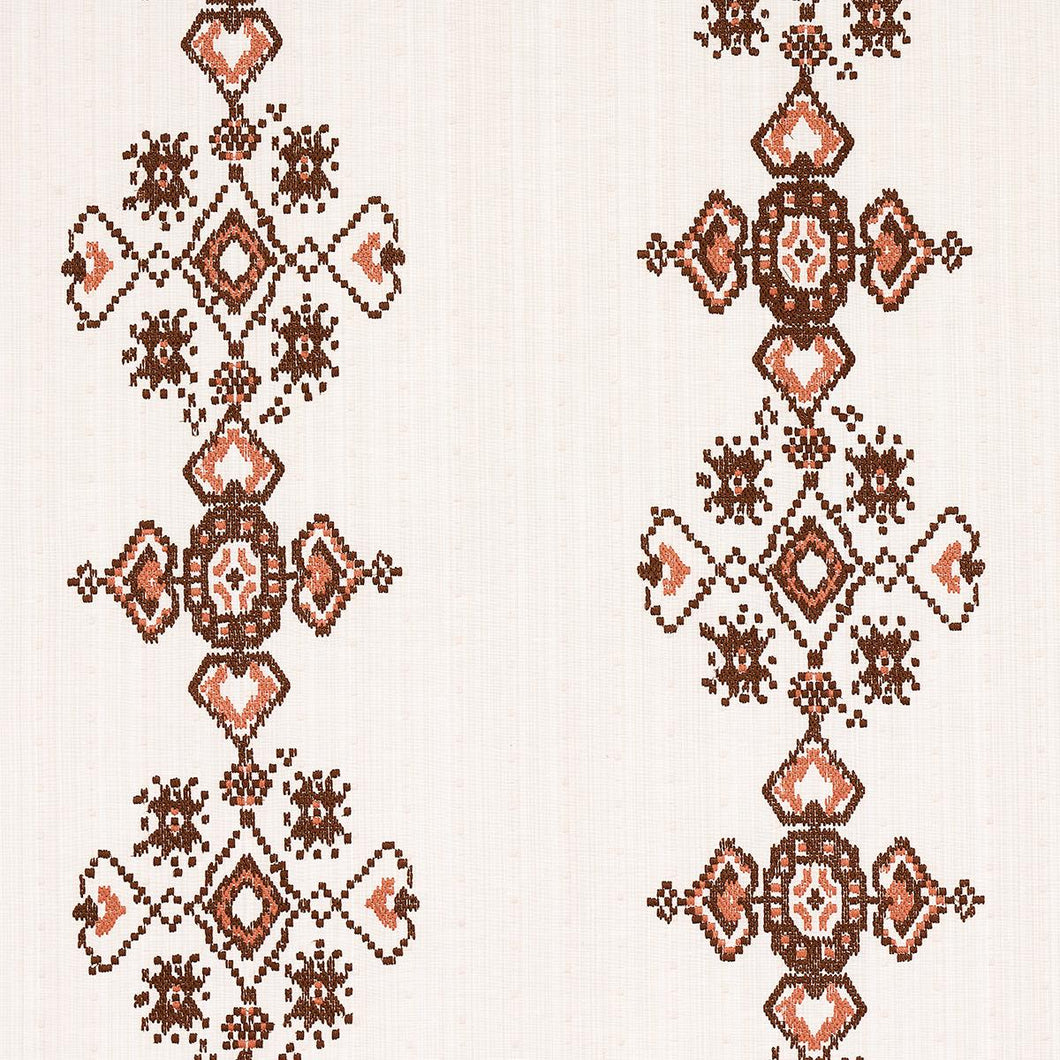 Cutting Fee for  Schumacher Nadira Embroidery Fabric 82071 / Cocoa