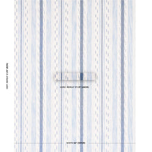 Load image into Gallery viewer, Schumacher Mirza Ikat Stripe Fabric 82110 / Blue On Natural