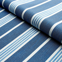 Load image into Gallery viewer, Schumacher Hampton Stripe Indoor/Outdoor Fabric 82300 / Indigo