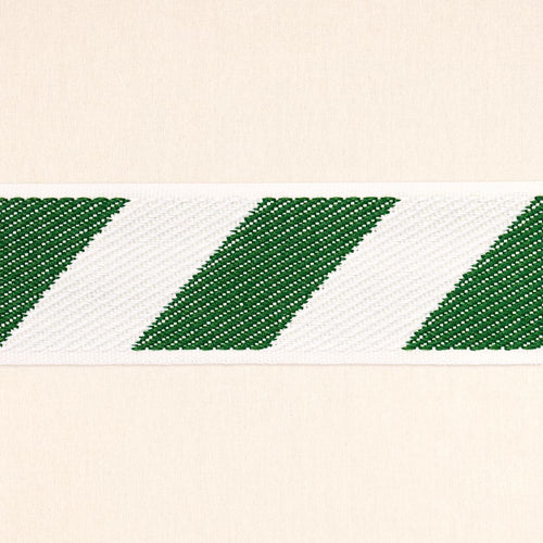 Schumacher Airmail I Indoor/Outdoor Tape Trim 82422 / Green And Ivory
