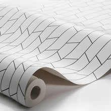 Load image into Gallery viewer, Schumacher Angle Wallpaper 8821 / Black On White