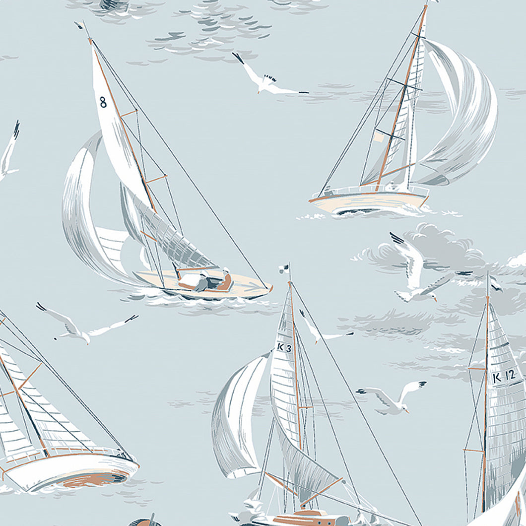 Schumacher Sailboats Wallpaper 8854 / Sky