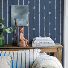 Load image into Gallery viewer, Schumacher Knot Stripe Wallpaper 8858 / Navy
