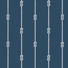 Load image into Gallery viewer, Schumacher Knot Stripe Wallpaper 8858 / Navy