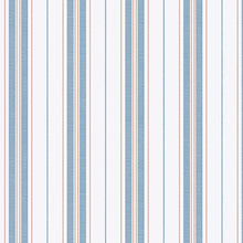 Load image into Gallery viewer, Schumacher Hamnskär Stripe Wallpaper 8874 / Blue And Red