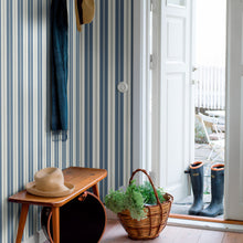 Load image into Gallery viewer, Schumacher Sandhamn Stripe Wallpaper 8885 / Blue