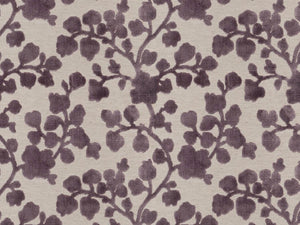 Teal Blue Beige Steel Blue Purple Floral Botanical Cut Velvet Upholstery Fabric