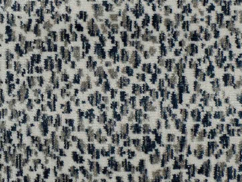 Kendall Wilkinson Soukii Navy Blue Grey Animal Pattern Velvet Upholstery Fabric