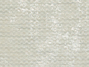 Cotton Poly Hand Printed Ivory Off White Silver Metallic Textured Woven Drapery Fabric
