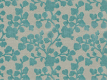 Load image into Gallery viewer, Gray Amber Lime Green Aqua Blue Floral Botanical Cut Velvet Upholstery Fabric