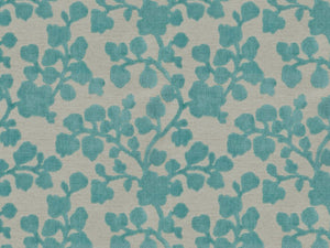 Gray Amber Lime Green Aqua Blue Floral Botanical Cut Velvet Upholstery Fabric