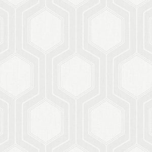 Schumacher Graphic Hexagon Wallpaper 9305 / Bone