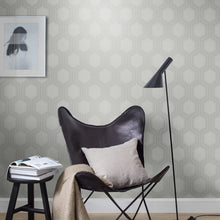 Load image into Gallery viewer, Schumacher Graphic Hexagon Wallpaper 9306 / Grey