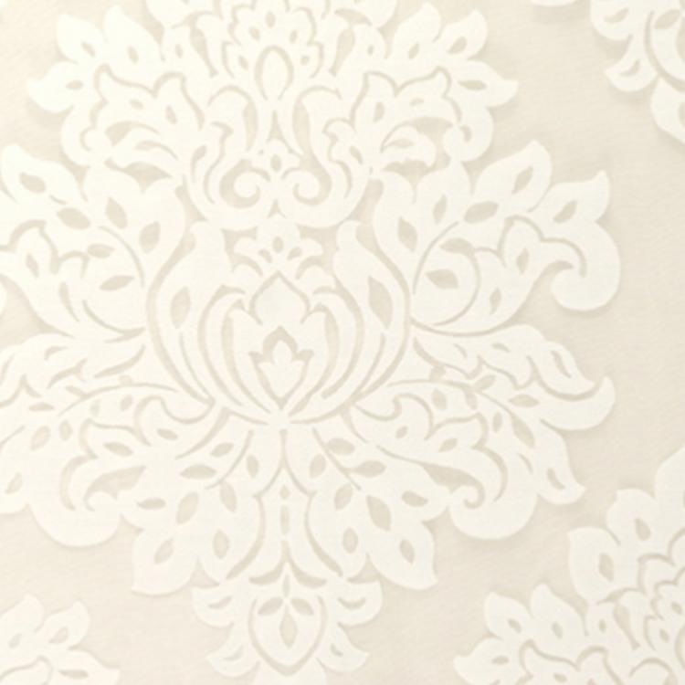 Embroidered Faux Linen Drapery White Ivory Fabric Neutral / Barley RMIL1