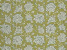 Load image into Gallery viewer, Water &amp; Stain Resistant Green Teal Ivory Floral Jacobean Upholstery Drapery Fabric