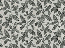 Load image into Gallery viewer, Cream Black Botanical Leaves Water &amp; Stain Resistant Cotton Upholstery Drapery Fabric