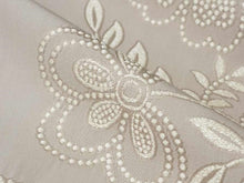 Load image into Gallery viewer, Iris Apfel Taupe Beige Embroidered Floral Botanical Upholstery Drapery Fabric