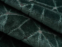 Load image into Gallery viewer, Abstract Geometric Beige Black Navy Blue Teal Cut Velvet Upholstery Fabric