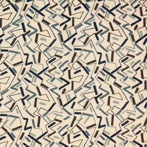 3 Colors Crewel Embroidery Drapery Fabric Blue Gray Coral / FT14