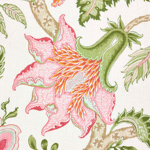 SCHUMACHER ARBORVITAE FABRIC / PINK & LEAF