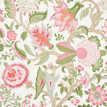 Load image into Gallery viewer, SCHUMACHER ARBORVITAE FABRIC / PINK &amp; LEAF