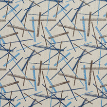 Load image into Gallery viewer, Essentials Abstract Upholstery Fabric Aqua Blue Dark Gray White / 10570-03