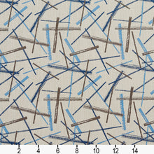Load image into Gallery viewer, Essentials Abstract Upholstery Fabric Aqua Blue Dark Gray White / 10570-03