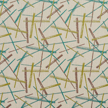 Load image into Gallery viewer, Essentials Abstract Upholstery Fabric Aqua Lime Brown White / 10570-01