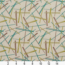 Load image into Gallery viewer, Essentials Abstract Upholstery Fabric Aqua Lime Brown White / 10570-01