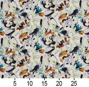 Essentials Drapery Upholstery Abstract Fabric / Black Brown Navy Ivory