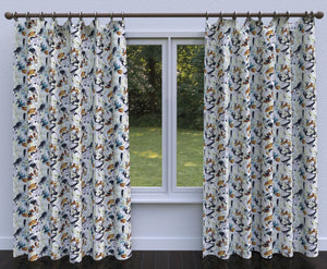 Essentials Drapery Upholstery Abstract Fabric / Black Brown Navy Ivory
