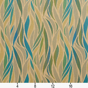 Essentials Outdoor Upholstery Drapery Abstract Fabric / Blue Green Tan