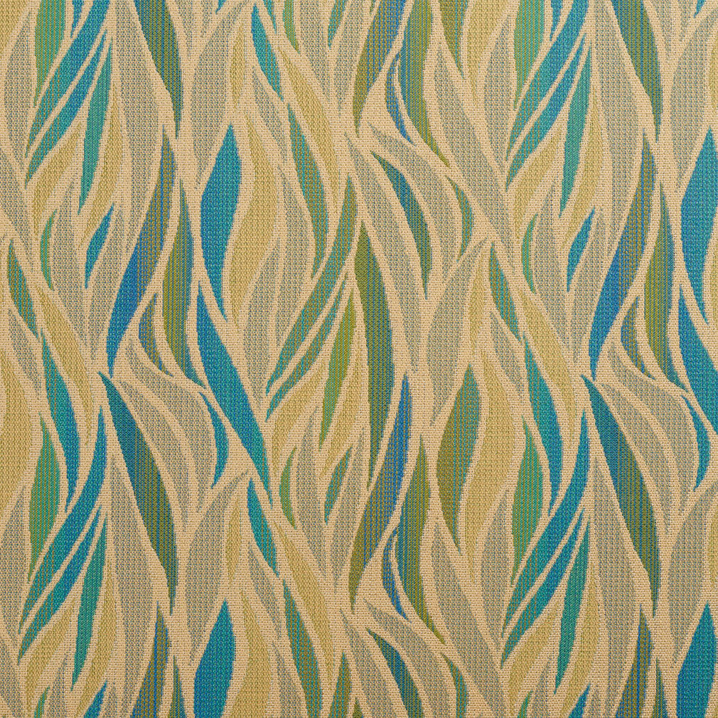 Essentials Outdoor Upholstery Drapery Abstract Fabric / Blue Green Tan