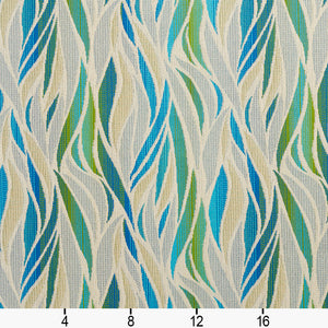 Essentials Outdoor Upholstery Drapery Abstract Fabric / Blue Lime Beige
